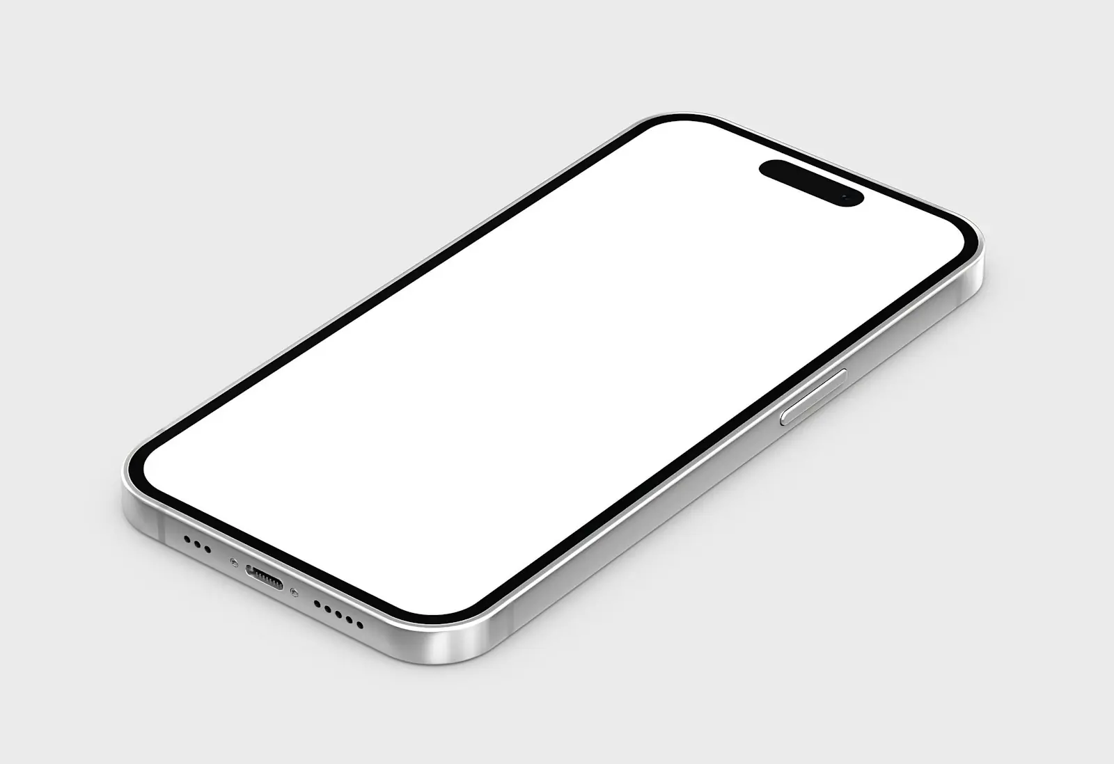 Weißes Smartphone auf hellgrauem Hintergrund